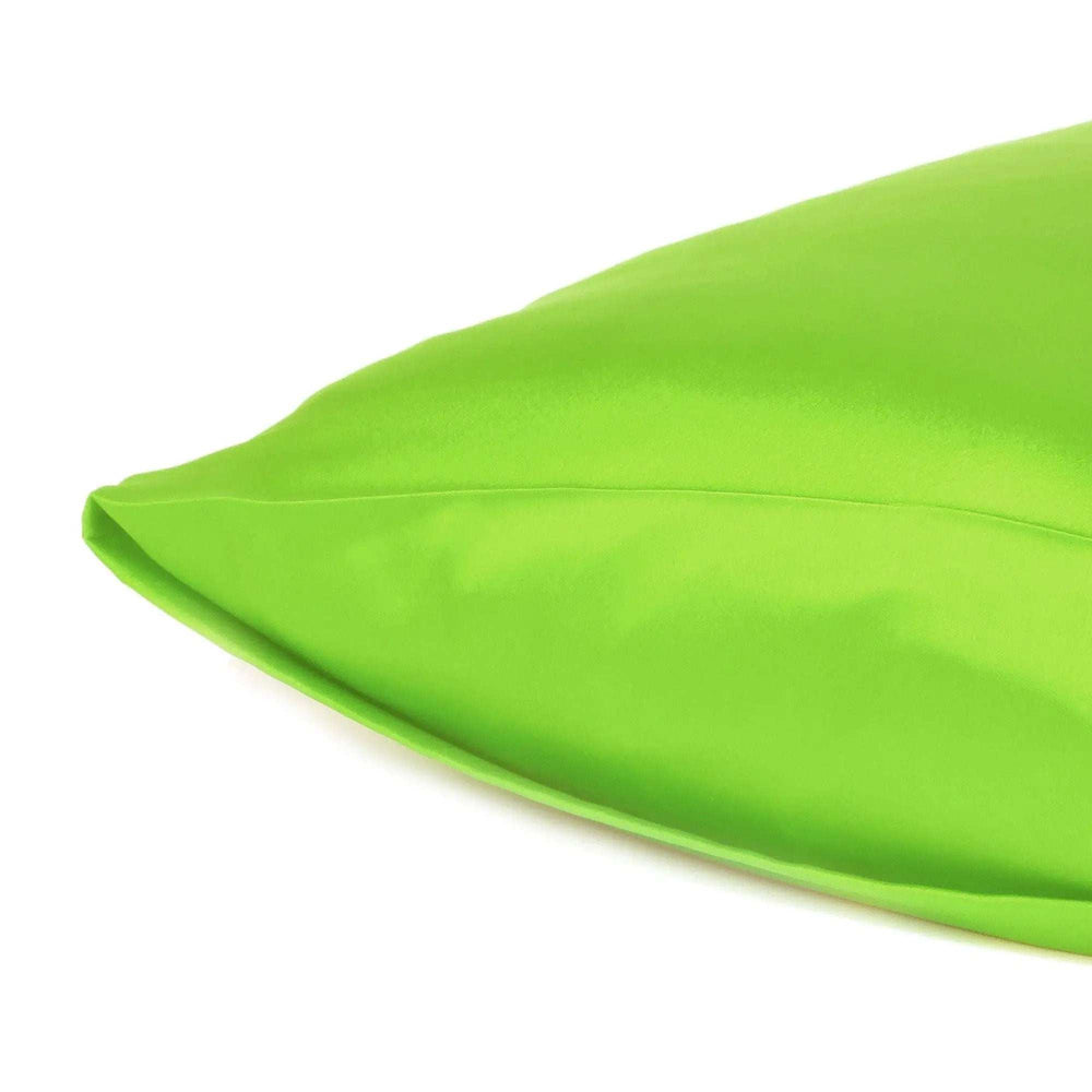 Bright Green Dreamy Set Of 2 Silky Satin Queen Pillowcases - Homeroots - Flyclothing LLC