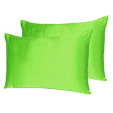 Bright Green Dreamy Set Of 2 Silky Satin Queen Pillowcases - Homeroots - Flyclothing LLC