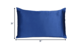 Navy Blue Dreamy Set Of 2 Silky Satin Queen Pillowcases - Homeroots - Flyclothing LLC