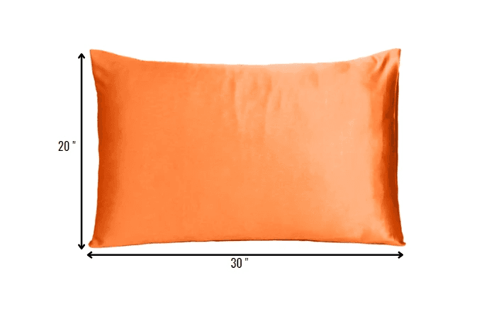 Orange Dreamy Set Of 2 Silky Satin Queen Pillowcases - Homeroots - Flyclothing LLC