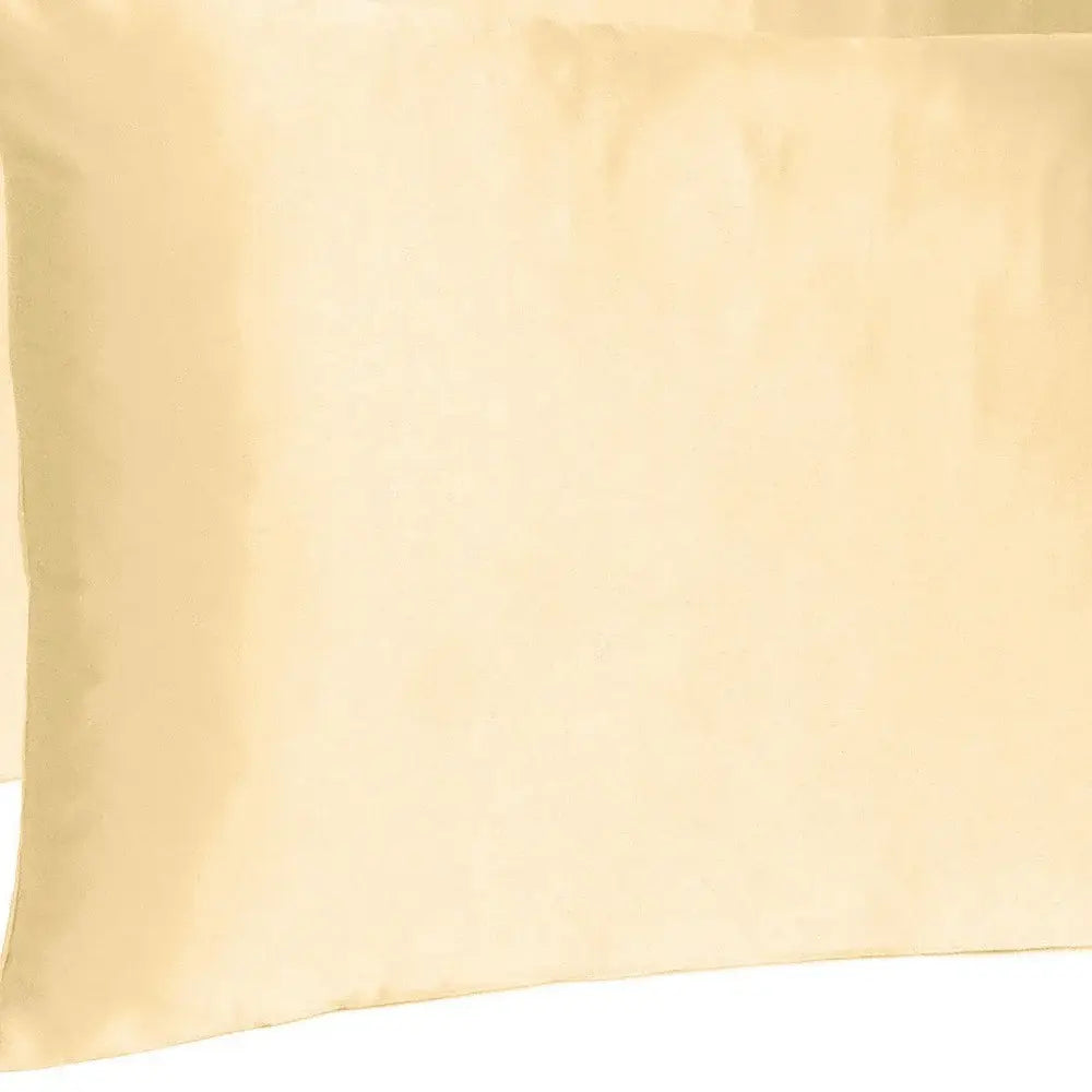 Pale Peach Dreamy Set Of 2 Silky Satin Queen Pillowcases - Homeroots - Flyclothing LLC