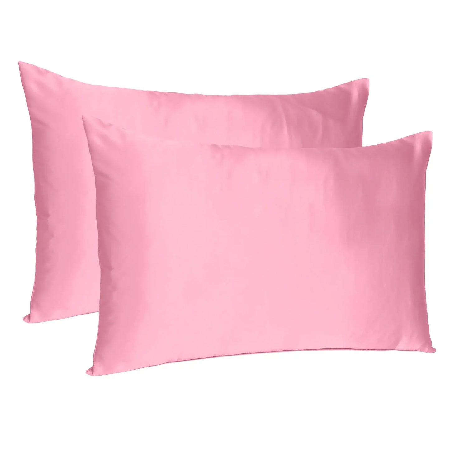 Pink Rose Dreamy Set Of 2 Silky Satin Queen Pillowcases - Homeroots - Flyclothing LLC