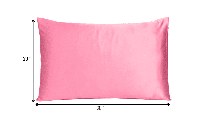 Pink Rose Dreamy Set Of 2 Silky Satin Queen Pillowcases - Homeroots - Flyclothing LLC