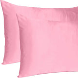 Pink Rose Dreamy Set Of 2 Silky Satin Queen Pillowcases - Homeroots - Flyclothing LLC