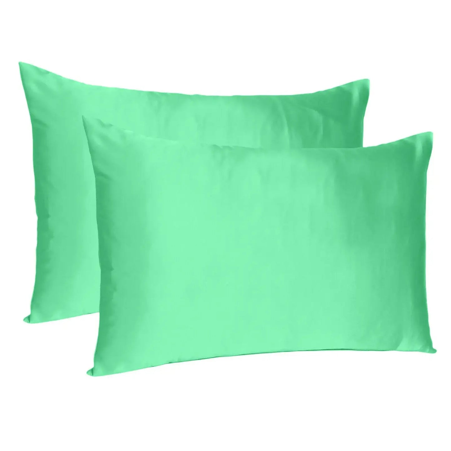 Green Dreamy Set Of 2 Silky Satin Queen Pillowcases - Homeroots - Flyclothing LLC