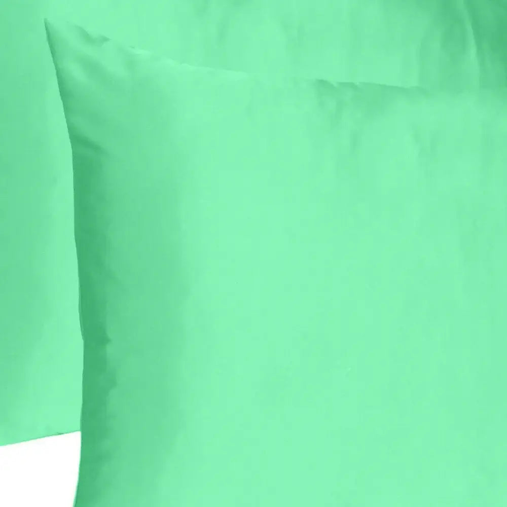 Green Dreamy Set Of 2 Silky Satin Queen Pillowcases - Homeroots - Flyclothing LLC