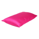 Fuchsia Dreamy Set Of 2 Silky Satin Queen Pillowcases - Homeroots