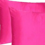 Fuchsia Dreamy Set Of 2 Silky Satin Queen Pillowcases - Homeroots - Flyclothing LLC