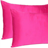 Fuchsia Dreamy Set Of 2 Silky Satin Queen Pillowcases - Homeroots - Flyclothing LLC