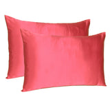 Poppy Red Dreamy Set Of 2 Silky Satin Queen Pillowcases - Homeroots - Flyclothing LLC