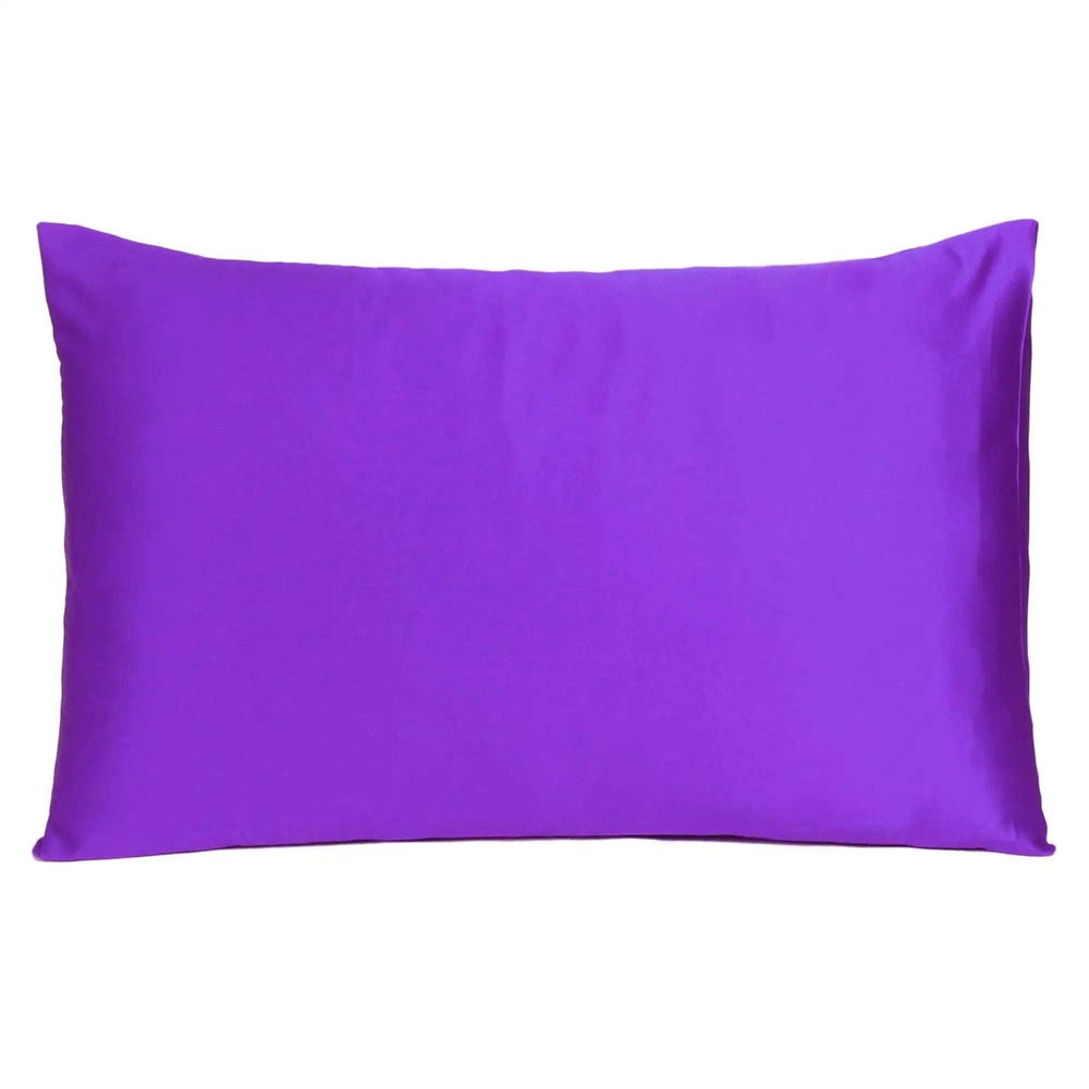 Bright Purple Dreamy Set Of 2 Silky Satin Queen Pillowcases - Homeroots - Flyclothing LLC