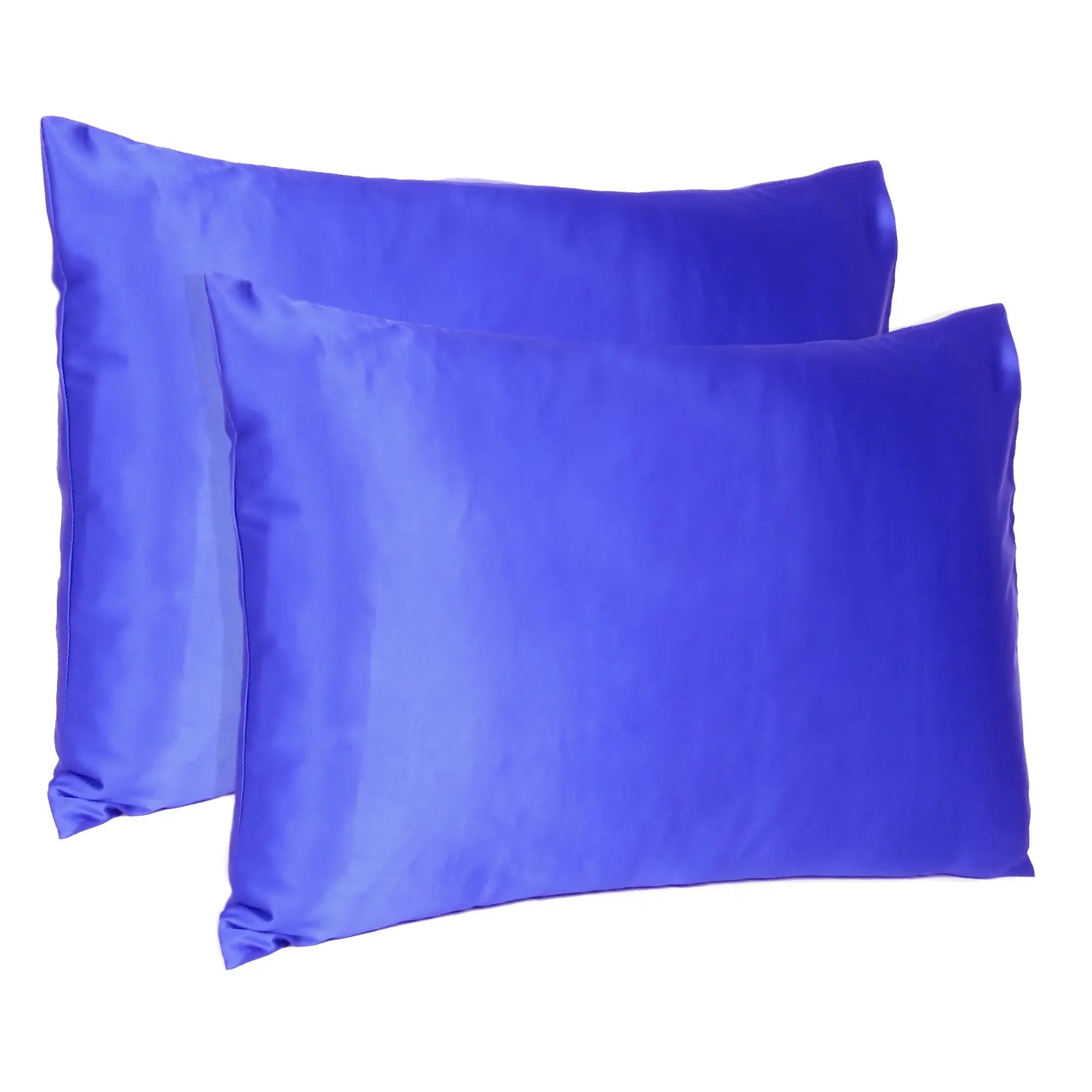 Royal Blue Dreamy Set Of 2 Silky Satin Queen Pillowcases - Homeroots - Flyclothing LLC