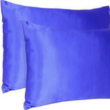 Royal Blue Dreamy Set Of 2 Silky Satin Queen Pillowcases - Homeroots - Flyclothing LLC