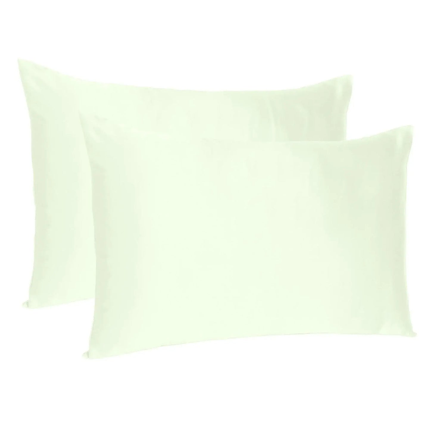 Ivory Dreamy Set Of 2 Silky Satin Queen Pillowcases - Homeroots - Flyclothing LLC