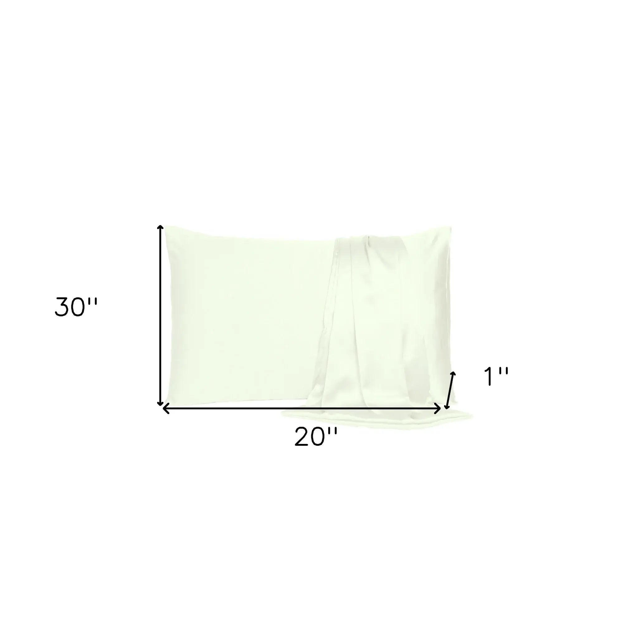 Ivory Dreamy Set Of 2 Silky Satin Queen Pillowcases - Homeroots - Flyclothing LLC