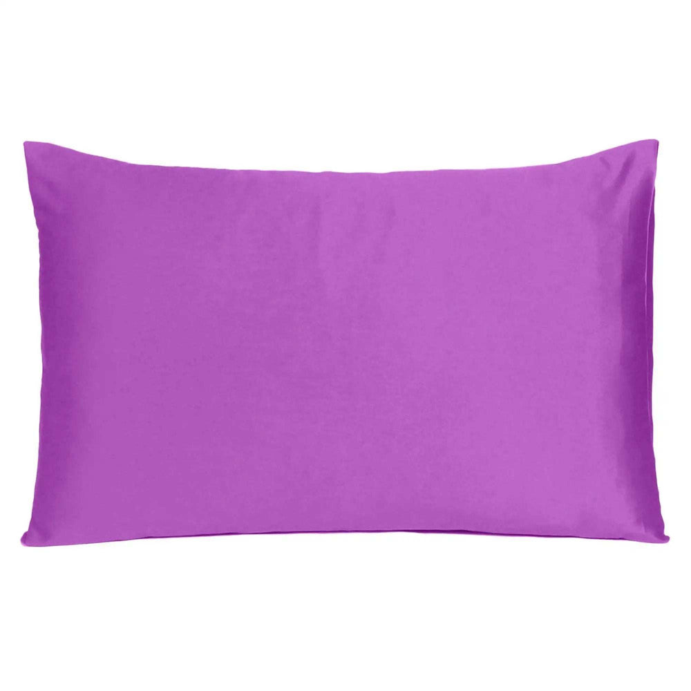 Purple Merlot Dreamy Set Of 2 Silky Satin Queen Pillowcases - Homeroots - Flyclothing LLC