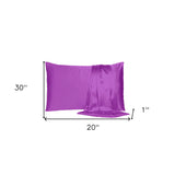 Purple Merlot Dreamy Set Of 2 Silky Satin Queen Pillowcases - Homeroots - Flyclothing LLC