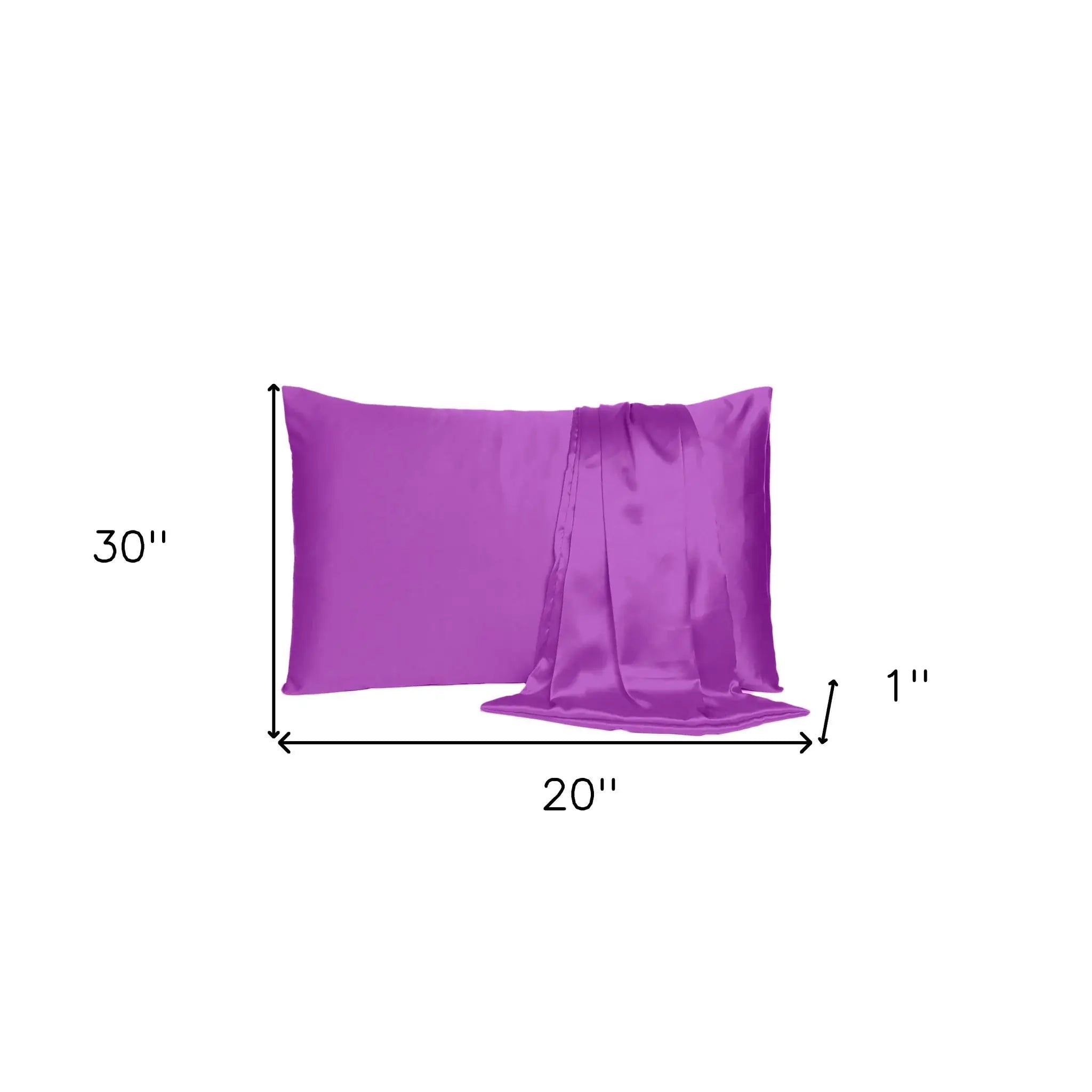 Purple Merlot Dreamy Set Of 2 Silky Satin Queen Pillowcases - Homeroots - Flyclothing LLC