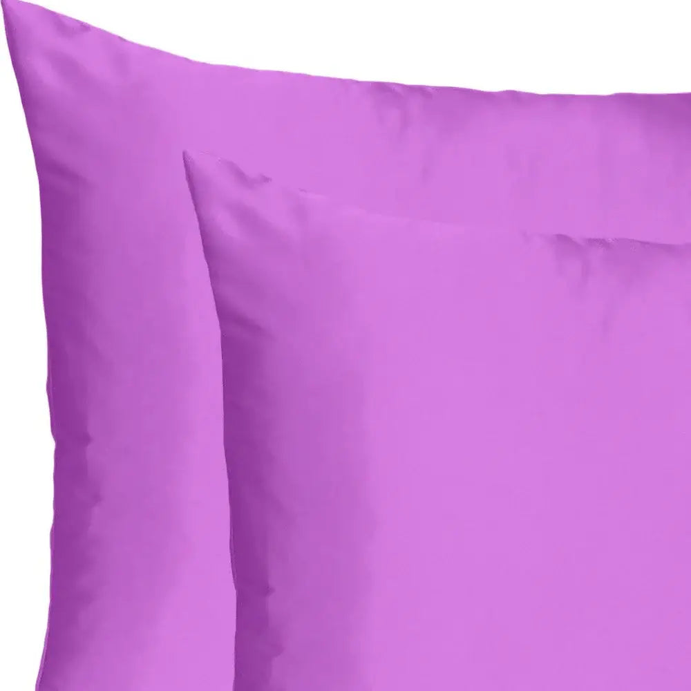 Purple Merlot Dreamy Set Of 2 Silky Satin Queen Pillowcases - Homeroots - Flyclothing LLC