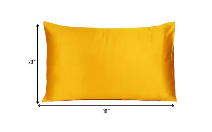 Goldenrod Dreamy Set Of 2 Silky Satin Queen Pillowcases - Homeroots - Flyclothing LLC