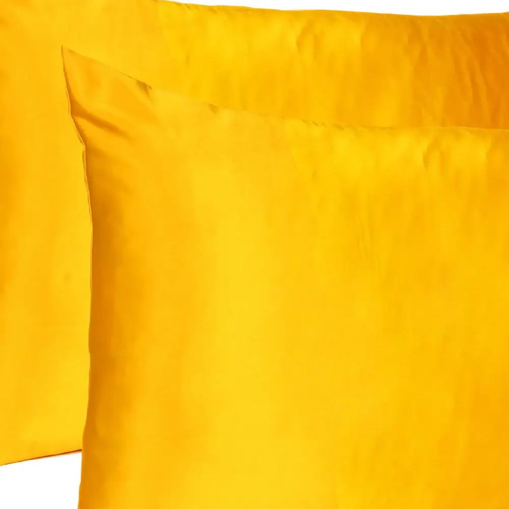 Goldenrod Dreamy Set Of 2 Silky Satin Queen Pillowcases - Homeroots - Flyclothing LLC