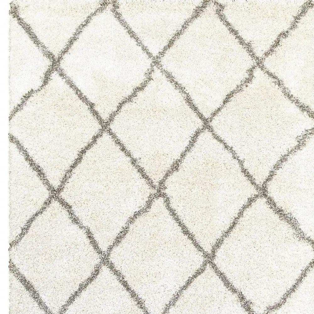 2' X 3' Ivory And Gray Geometric Lattice Scatter Rug - Homeroots - Flyclothing LLC