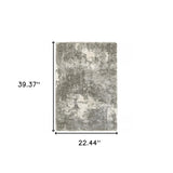 2' X 3' Gray And Ivory Distressed Abstract Scatter Rug - Homeroots - Flyclothing LLC