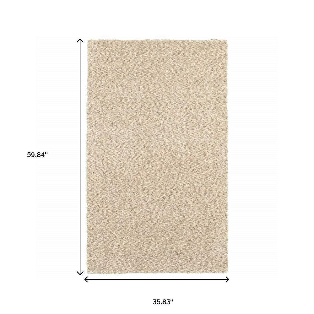 3' X 5' Modern Soft Tan Indoor Area Rug - Homeroots - Flyclothing LLC