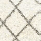 2' X 8' Ivory And Gray Geometric Lattice Runner Rug - Homeroots