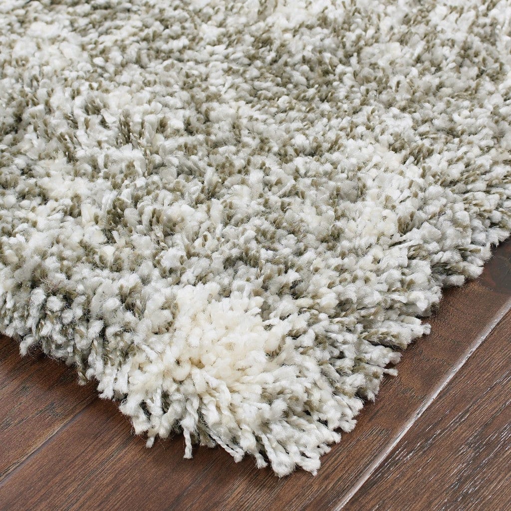 2' X 8' Gray And Ivory Distressed Abstract Runner Rug - Homeroots