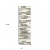2' X 8' Gray And Ivory Geometric Pattern Runner Rug - Homeroots - Flyclothing LLC