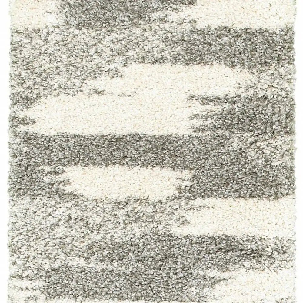 2' X 8' Gray And Ivory Geometric Pattern Runner Rug - Homeroots - Flyclothing LLC