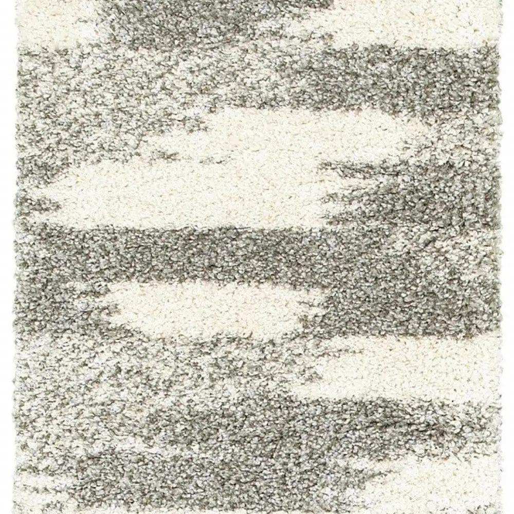 2' X 8' Gray And Ivory Geometric Pattern Runner Rug - Homeroots - Flyclothing LLC