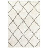 4' X 6' Ivory And Gray Geometric Lattice Area Rug - Homeroots