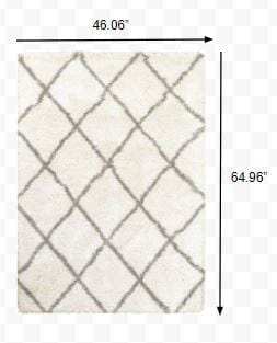 4' X 6' Ivory And Gray Geometric Lattice Area Rug - Homeroots - Flyclothing LLC