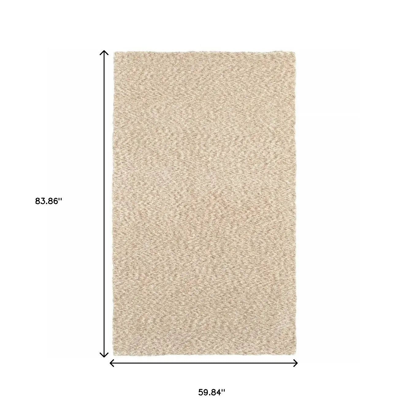 5' X 7' Modern Soft Tan Indoor Area Rug - Homeroots - Flyclothing LLC