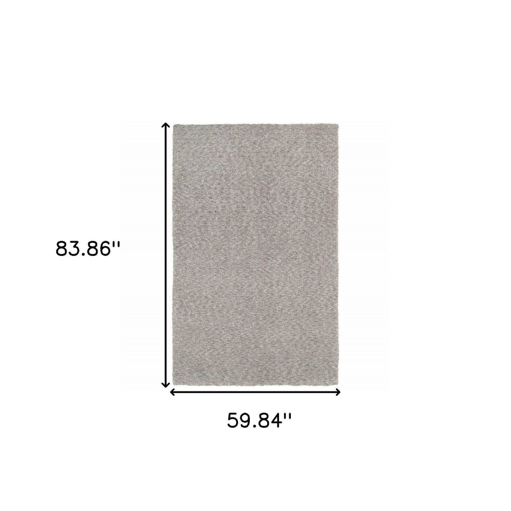 5' X 7' Modern Shaggy Soft Gray Indoor Area Rug - Homeroots - Flyclothing LLC