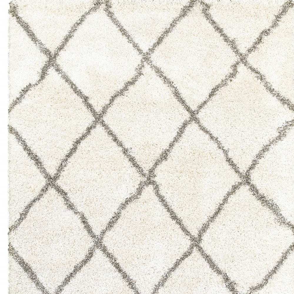 5' X 8' Ivory And Gray Geometric Lattice Area Rug - Homeroots - Flyclothing LLC