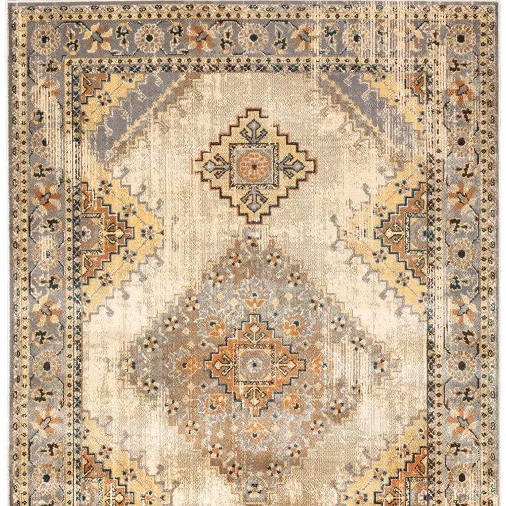 10' X 13' Gray And Beige Aztec Pattern Area Rug - Homeroots - Flyclothing LLC