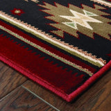 7' X 10' Red And Beige Ikat Pattern Area Rug - Homeroots