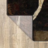 7' X 10' Brown And Black Abstract Geometric Area Rug - Homeroots - Flyclothing LLC
