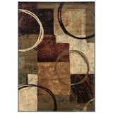 7' X 10' Brown And Black Abstract Geometric Area Rug - Homeroots