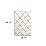 7' X 10' Ivory And Gray Geometric Lattice Area Rug - Homeroots - Flyclothing LLC