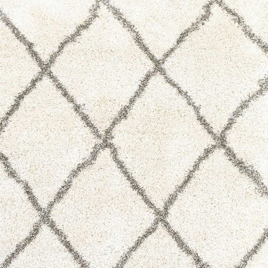 7' X 10' Ivory And Gray Geometric Lattice Area Rug - Homeroots - Flyclothing LLC
