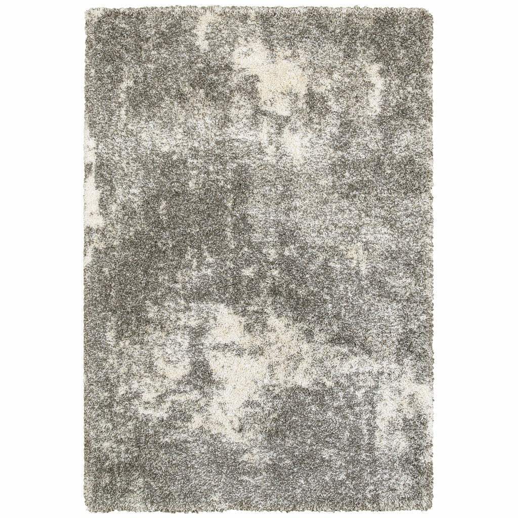 7' X 10' Gray And Ivory Distressed Abstract Area Rug - Homeroots - Flyclothing LLC