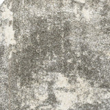 8' Round Gray And Ivory Distressed Abstract Area Rug - Homeroots