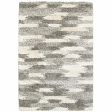 7' X 10' Gray And Ivory Geometric Pattern Area Rug - Homeroots - Flyclothing LLC
