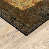 8' X 11' Brown And Black Abstract Geometric Area Rug - Homeroots - Flyclothing LLC
