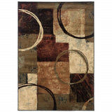 8' X 11' Brown And Black Abstract Geometric Area Rug - Homeroots
