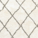 8' X 11' Ivory And Gray Geometric Lattice Area Rug - Homeroots